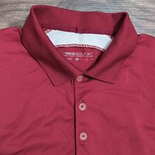 Nike Golf Dri-Fit Polo Rossa Classica! Taglia XL TG PERFORMANCE righe bianche