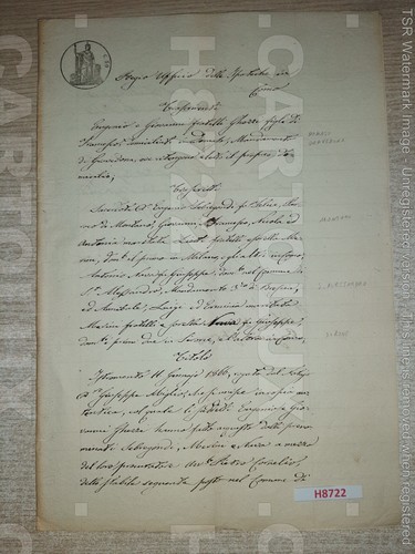 H8722 documento antico 1866 - documento,