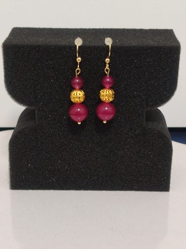 Orecchini con giada rossa i - rossa.,