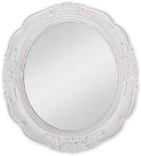 Meno Specchio da Parete Ovale Bagno Romantico Bianco Stile Nostalgico