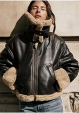 Giacca pelliccia ecopelle nera