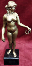 SCULTURA BRONZO S/BASE MARMO - DONNA NUDA - PORTA OROLOGIO DA TASCA