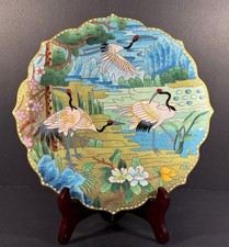 Piatto Cloisonné Cinese - Gru