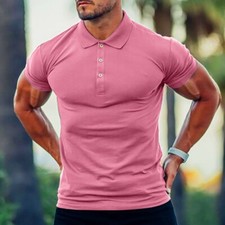 Polo maglietta uomo rosa collo