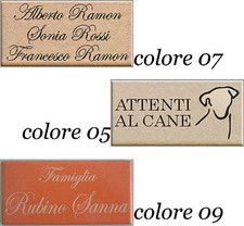 Targa nome incisa su