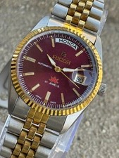 Orologio Vintage Ricoh President Bicolore Automatico Quadrante Borgogna Uomo Giappone