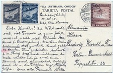 Catapulta 1938 Cile cartolina