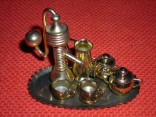 SERVIZIO TE'/THE/CAFFE' MIGNON VINTAGE DA COLLEZIONE IN METALLO DORATO