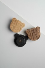 Pomello cassetto legno orso