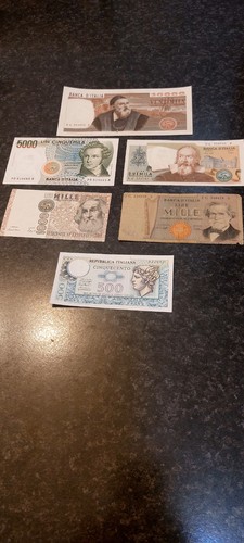 Lotto banconote italiane - , lire