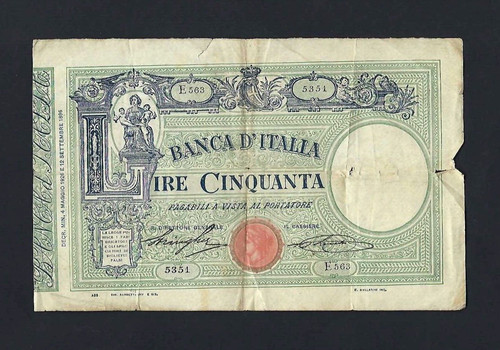 Regno italia vitt 50 lire - regno, d'italia