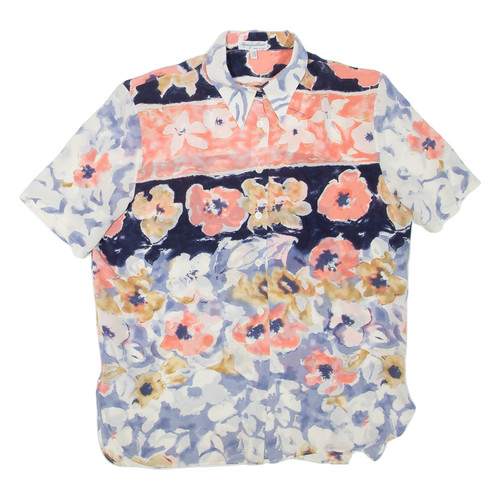 Camicia stampata blu con collo - blu,
