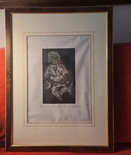 Stampa Antica.Incisione su carta velina;firmato e datato; co 29x39;cornice 48x65