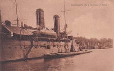 CARTOLINA R. MARINA MILITARE ,SOMMERGIBILE CHE SI RIFORNISCE DI NAFTA - WW1