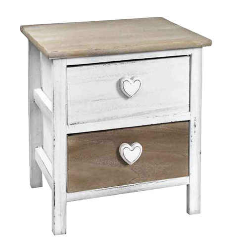 Comodino cuore cassetti - comodino,