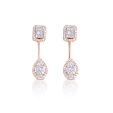 Gianni Carità Oreccini pendenti in Oro Rosa e Diamanti baguette goccia FO1145/OR