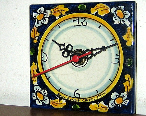 Orologio mattonella ceramica - orologio,
