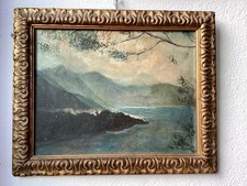 Olio su tavola. Veduta riviera ligure di Levante; non firmata / C. Bentivoglio