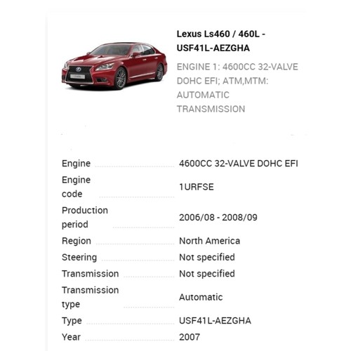 Sensore fumo benzina lexus - lexus, ls