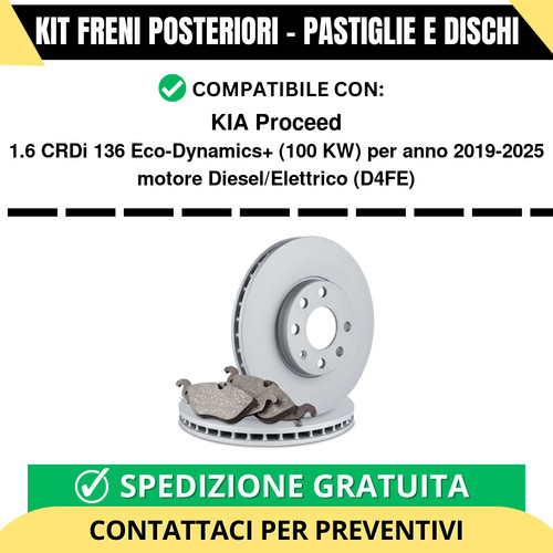 Kit freni posteriori per kia - posteriori,