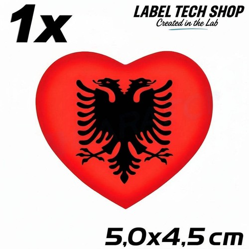 Adesivo cuore albania - 1x,