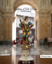Porcellana Capodimonte.Maschera di Carnevale. Arlecchino  Firmato Merli.