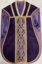 Pianeta viola lampasso e broccato Kasel Ornat Chasuble