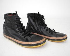 Scarpe Camper sneakers nere alte 8 fori cerniera con lacci nr.38 casual -45R