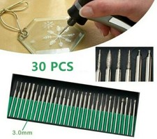 30pz frese raspe acciaio diamantate incisione scolpitura vetro legno per dremel