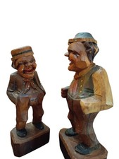 Coppia Di Sculture In legno
