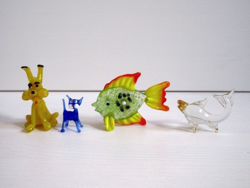Vetro soffiato figurine pesce - soffiato.,