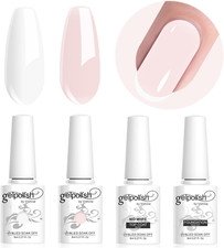 - Set Di Smalti Gel Semipermanente E Base Top Coat per Manicure Francese Gel UV/