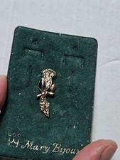 Spilla Gioiello Pappagallo Con Cristalli Placcatp Dorato Elattacto Nero