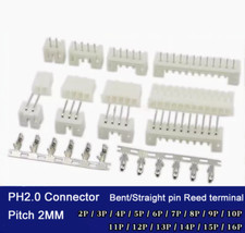 Connettore PH2.0 passo 2MM perno piegato/dritto terminale canna 2P/3P/4P/8P-16P