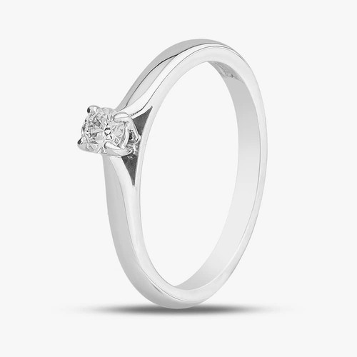 Anello solitario oro - oro, bianco
