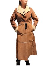 BOMBOOGIE cappotto lungo vera pelle pekari scamosciata TG S 42 vintage anni 90