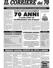 Biglietto Giornale di auguri-70 anni Lui