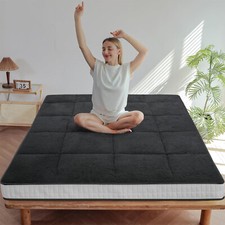 NAIZEA Materasso Pieghevole 4 In Pieghevole Sherpa Fleece Materasso Doppio Uso Tatami Mat