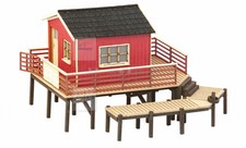 NOCH 14259 - Kit di montaggio Molo per noleggio barche con capanna. Taglio laser