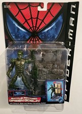 TOY BIZ SPIDER-MAN MOVIE SERIE 3 BATTLE DEVASTATO GREEN GOBLIN con BASE CATAPULTA
