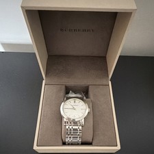 Burberry silver metal analog - burberry,