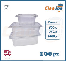 100 Vaschette Salva Liquidi Contenitori Per Alimenti In Pet Plastica Trasparente