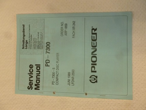 Pioneer 7300 manuale - pd-7300, di
