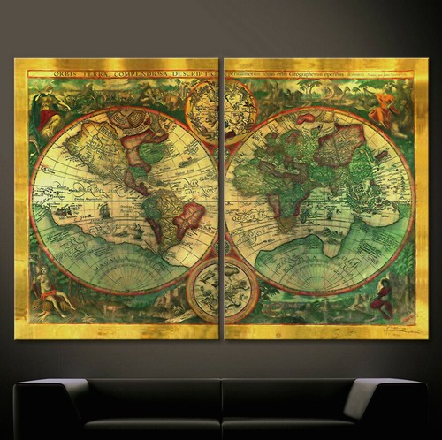 Old world mappamondo - world, tela