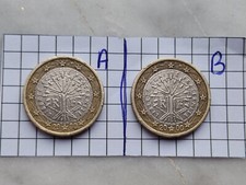 RARA Moneta 1 euro FRANCIA 2000 ERRORI CONIO DUE MONETE CIRCOLATE
