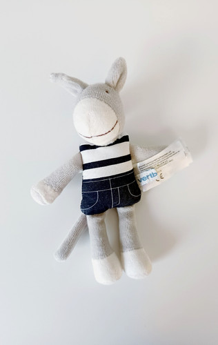 Peluche doudou petit - Âne, gris