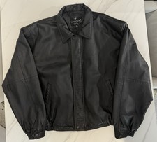 Caribou Creek Giacca in Vera Pelle Uomo 3X, Cappotto Bomber Nero Full Zip