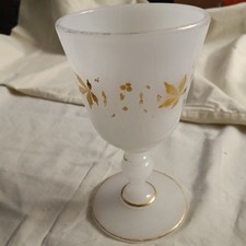 Antiquariato Murano Calice in Vetro Opalino decoro oro zecchino