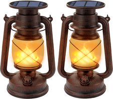 Lanterna Da Esterno Vintage, 2Pcs Solare LED Lanterne Da Giardino Sospensione Im