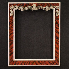 Cornice italiana in legno dipinto e laccato stile antico mobile XX secolo